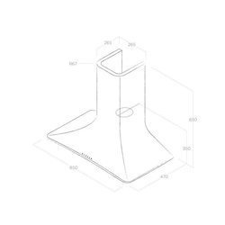 SWEET UMBER F/85 okap naścienny - szary matowy ELICA