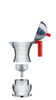 PULCINA - ciśnieniowa kawiarka z czerwoną rączką 70ml ALESSI