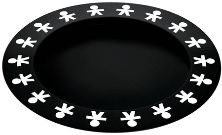 GIROTONDO - okrągła czarna taca z płaskim rantem 40 cm ALESSI